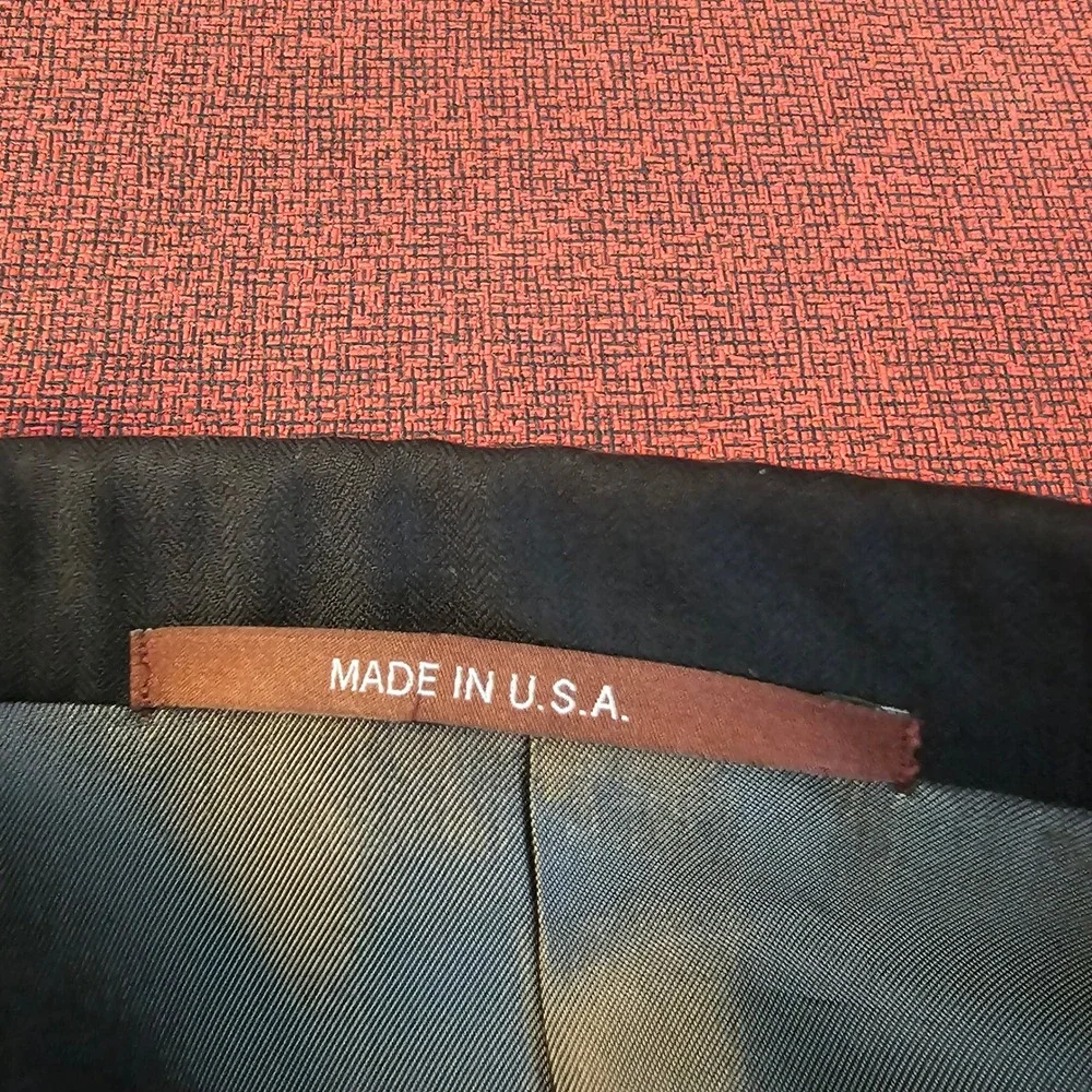 Hickey Freeman Loro Piana Wool Blazer Jacket 48L Black Tasmanian Super 150s Flaw